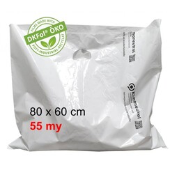 Draagtassen wit - 80 x 60 cm - 55 mμ - 150 stuks