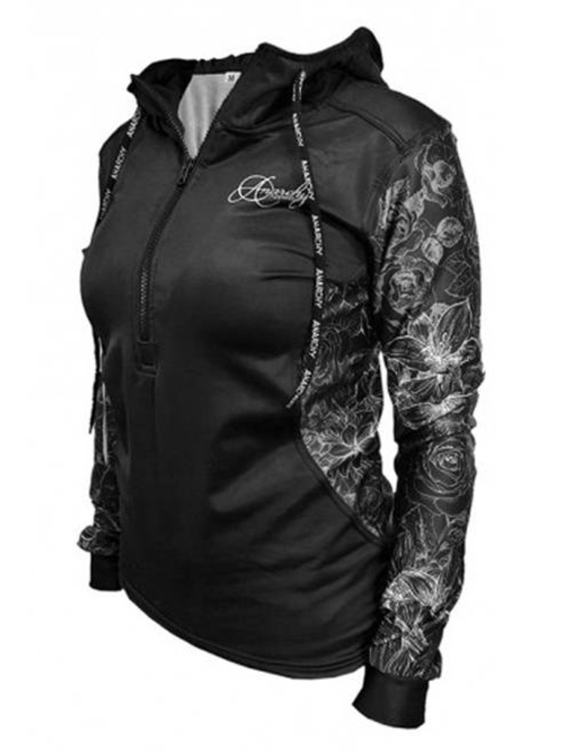 Sport Shirt Longsleeve - Zwart Bloemen Print - Anarchy Apparel - Vaeneti