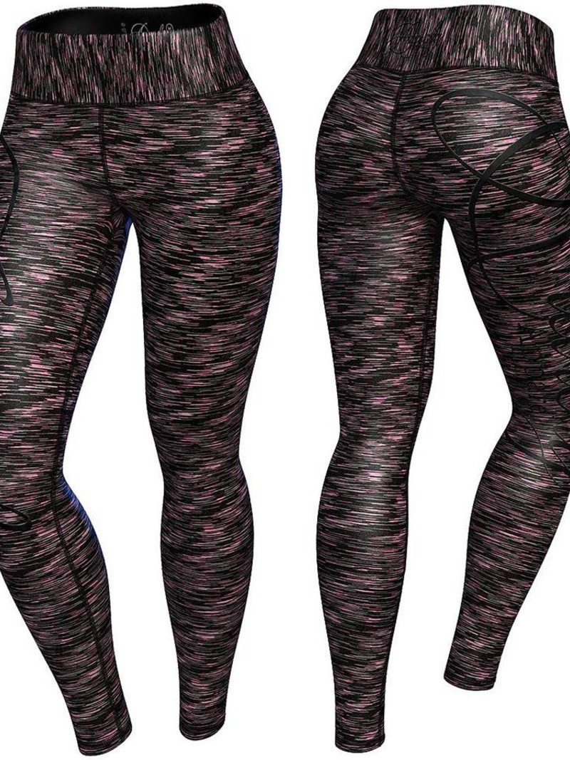 Fitness Legging met koord - Roze/Zwart Melange - Anarchy Apparel - Cushy