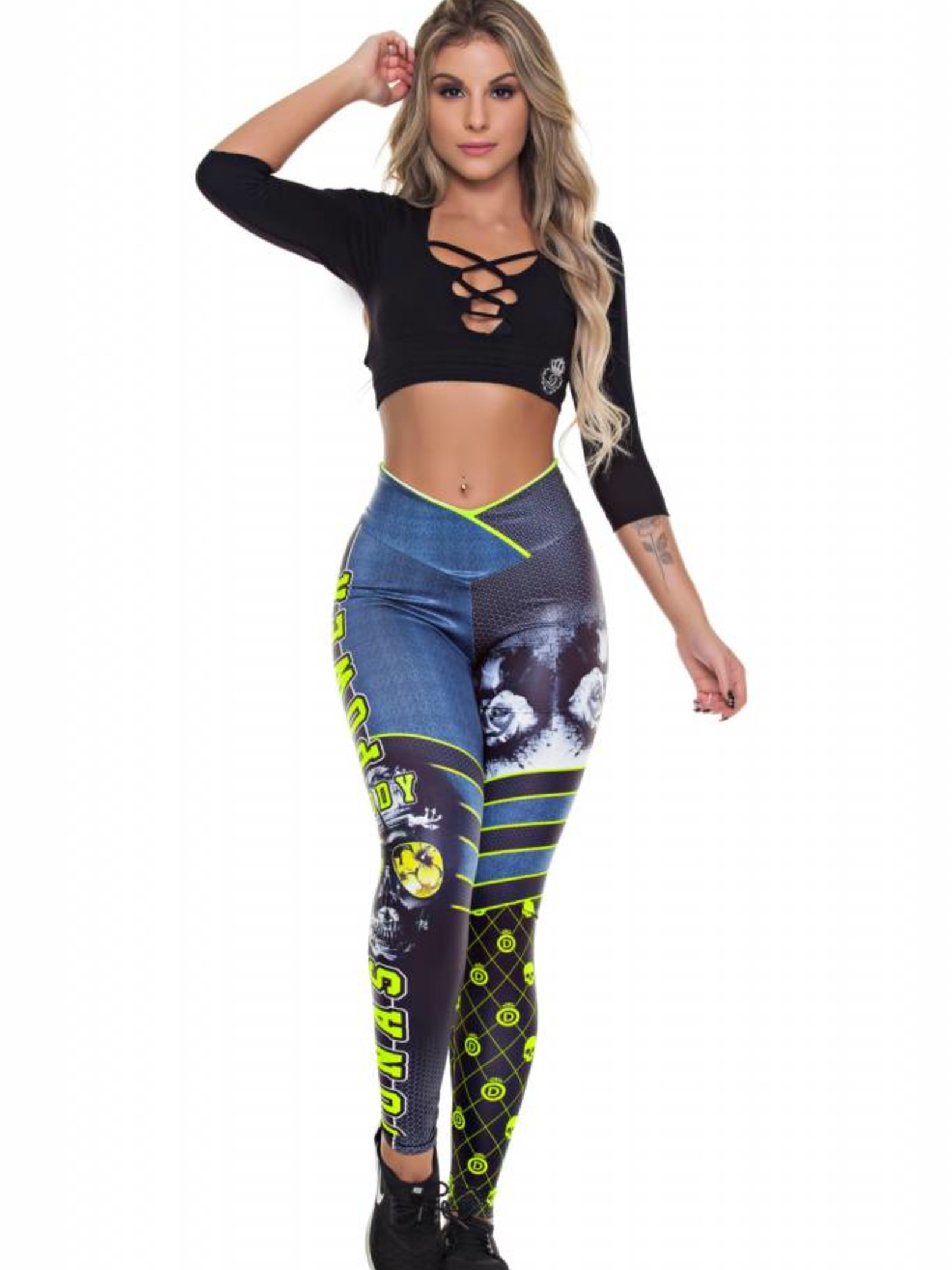 Dunas Dunas legging Digital Skull Green