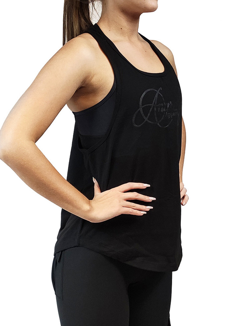 Sport tanktop - Basic zwart - 100% Katoen - Anarchy Apparel - Thorax