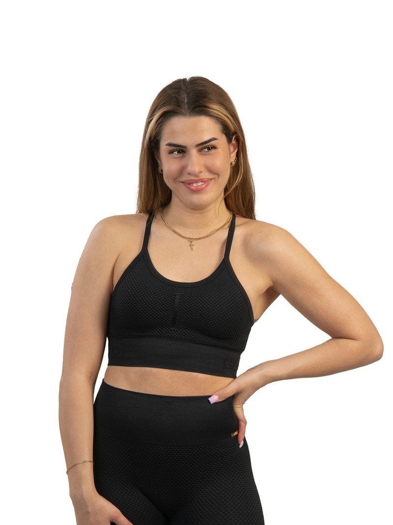 Seamless sport bh met vulling - Zwart - Gavelo - Honeycomb