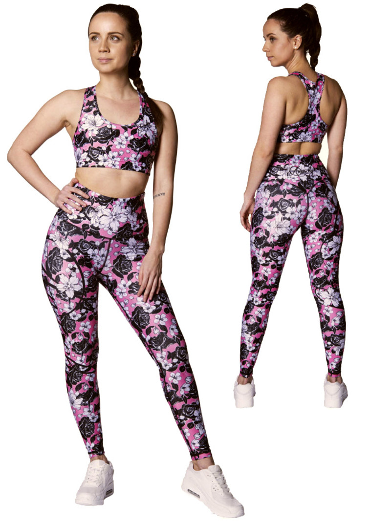 Sport set - Roze/Wit - Bloemen print - Anarchy Apparel - Lilliani