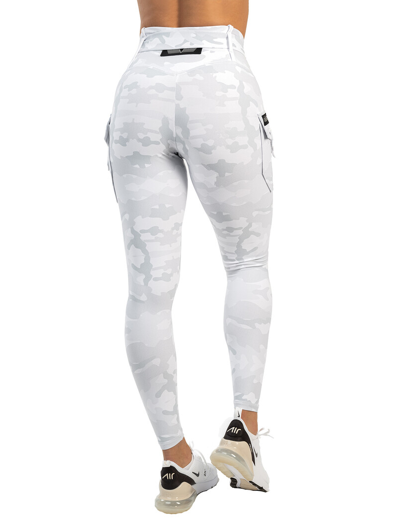 Fitness Legging met zakken - Wit/Grijs Camouflage - Gavelo - Cargo