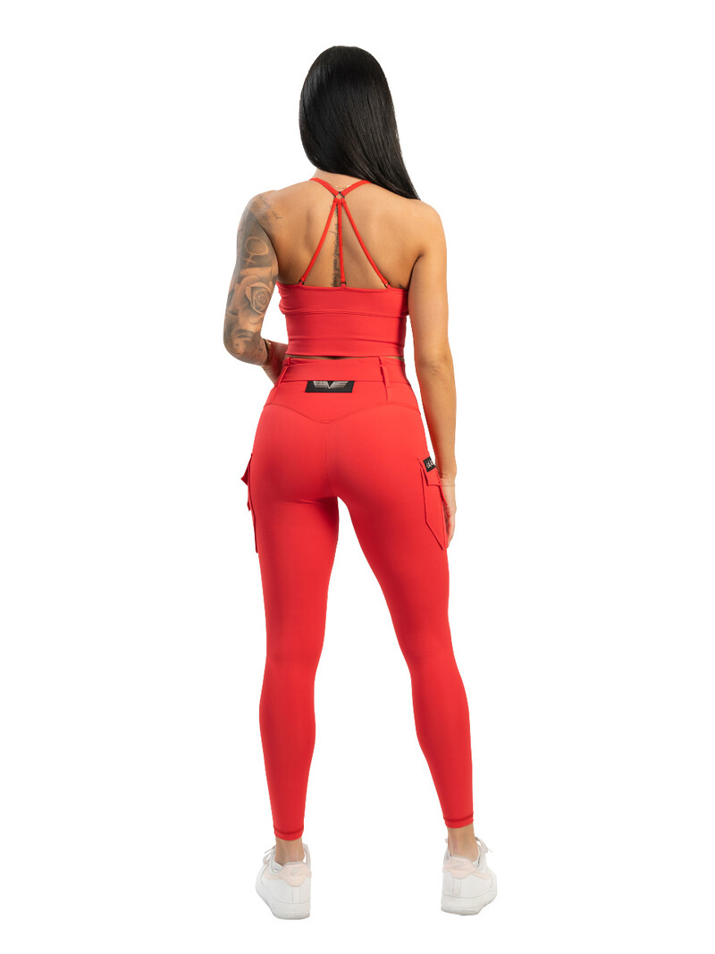 Fitness Legging met zakken - Rood - Gavelo - Gavelo Cargo Radical Red