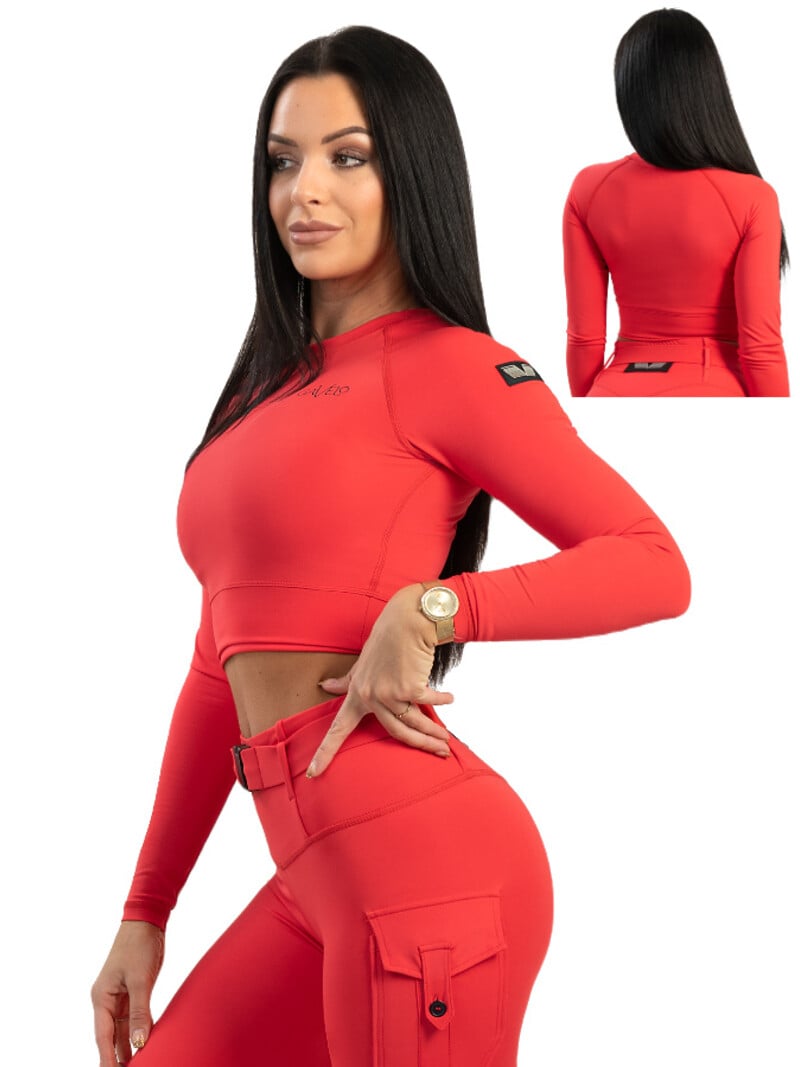 Longsleeve crop sport shirt - Rood - Gavelo - Cargo