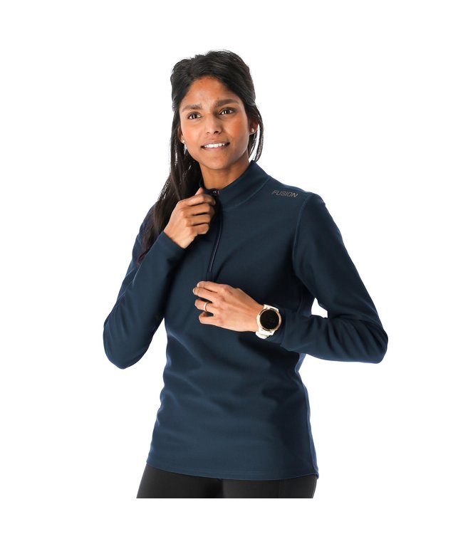 Fusion trui lange mouw met 1/2 rits dames