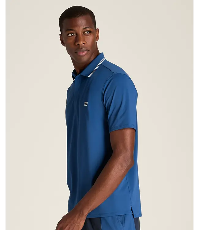 Wilson M Challengers Technical Polo Blue Quartz