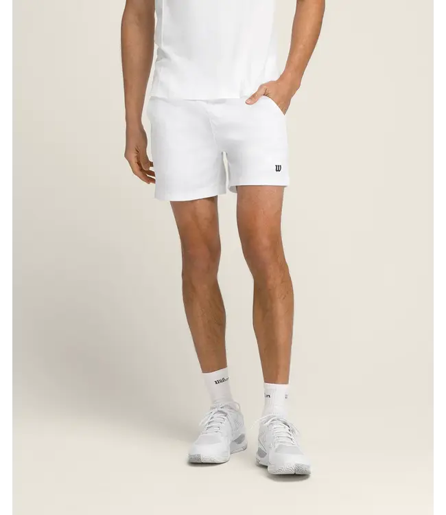 Wilson M Tennis Volley Short 6" Ongevoerd Bright White