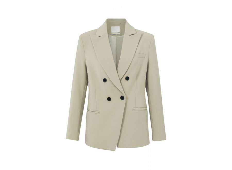 Blazer Double breasted with long sleeves and welt pockets cobblestone beige