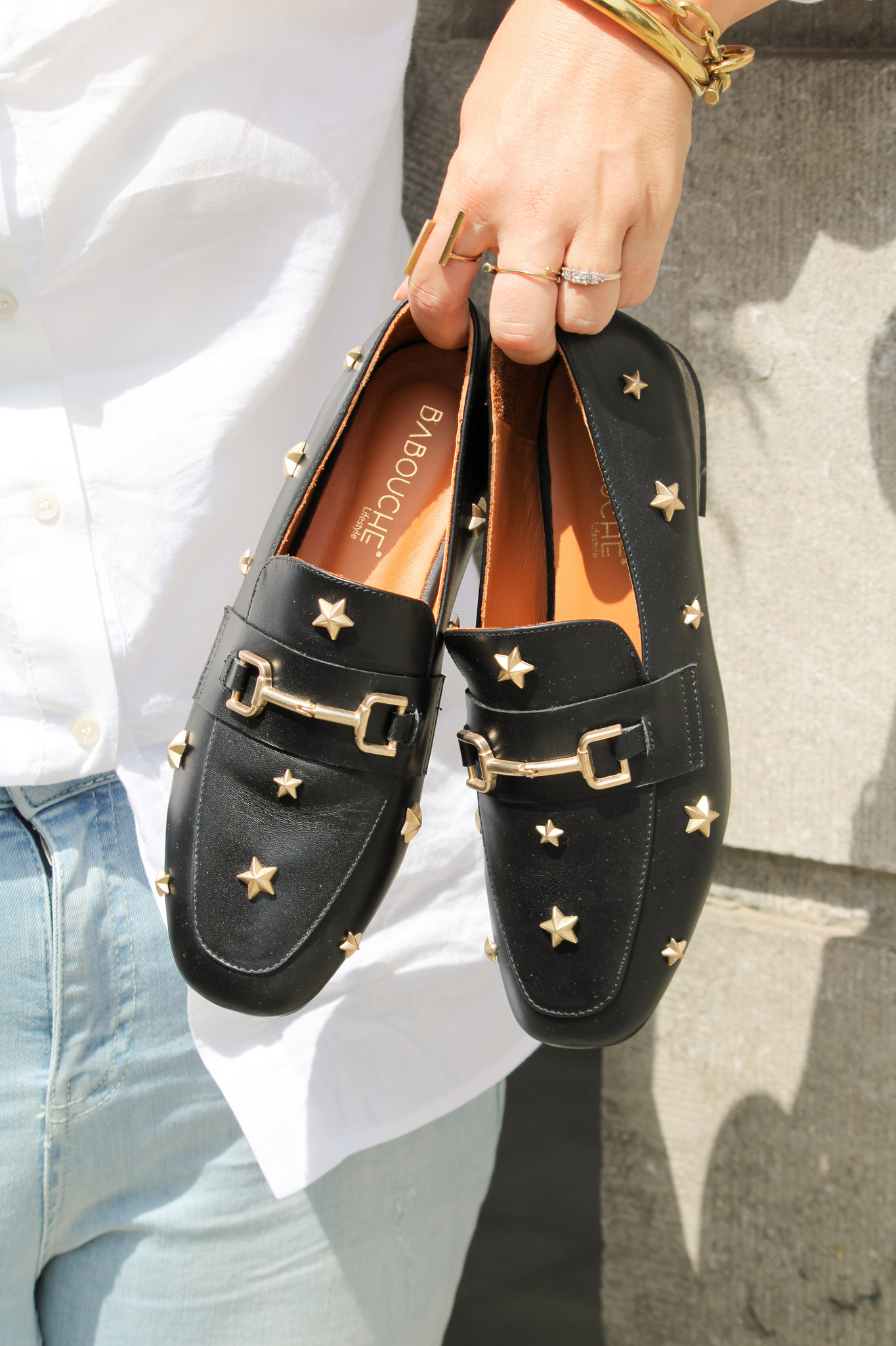 Babouche Loafers Zwart Leer Babouche