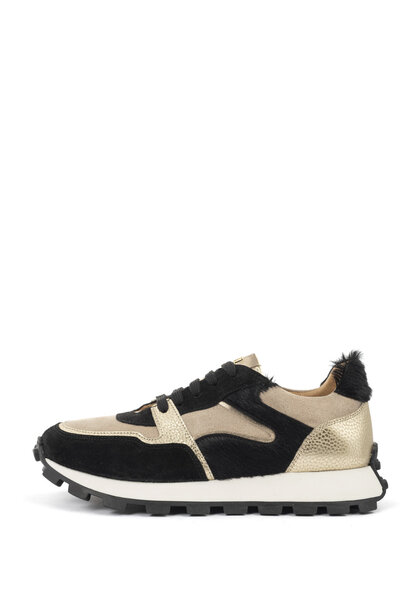 Sneaker Livia-107 black/gold/beige
