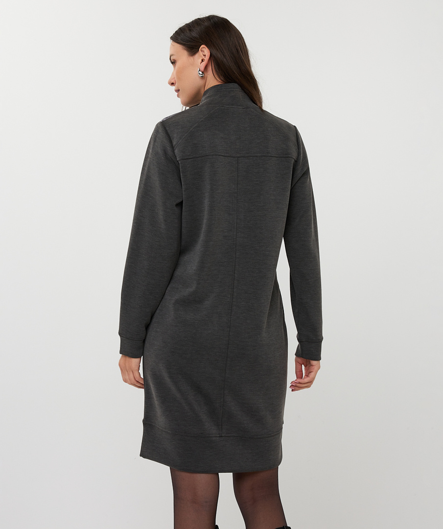 Jurk F25.05500 dark grey melange-5