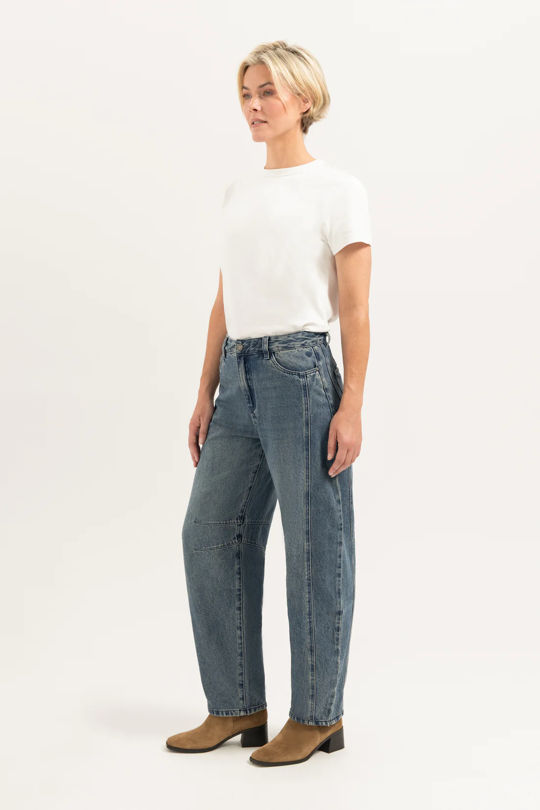 Jeans Simmy barrel dirty blue-3