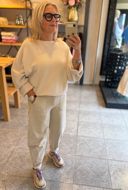 Broek Cordy barrel taupe