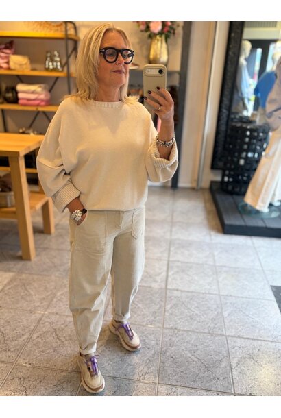 Broek Cordy barrel taupe