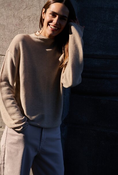 Trui 01-000543-601 oxford tan brown melange