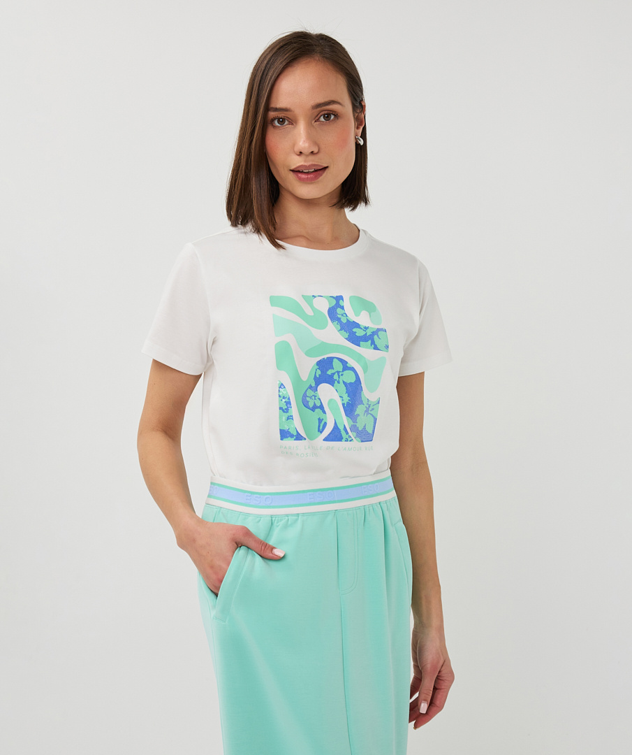 T-shirt SP26.05014 off white/mint green-5