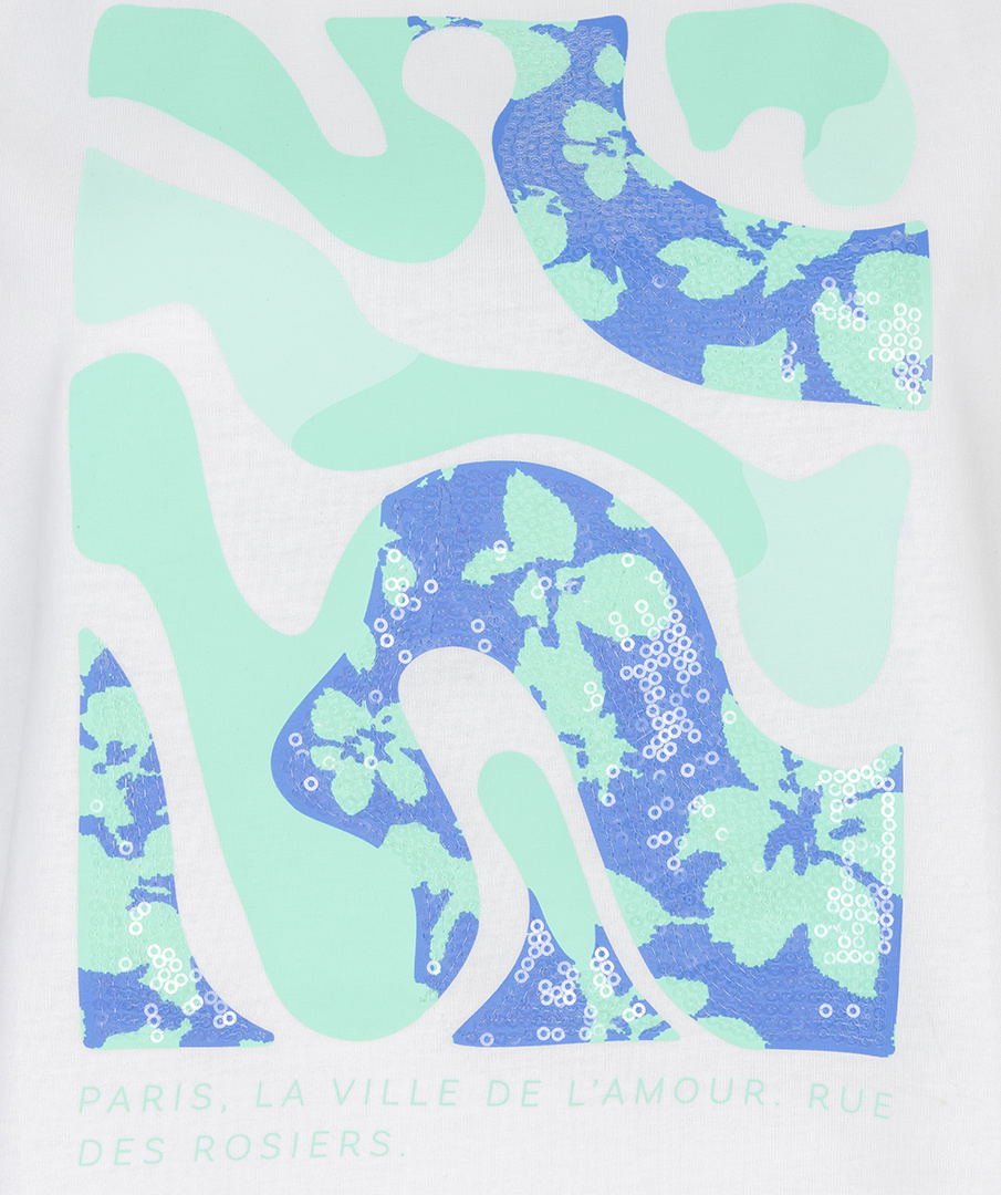 T-shirt SP26.05014 off white/mint green-4