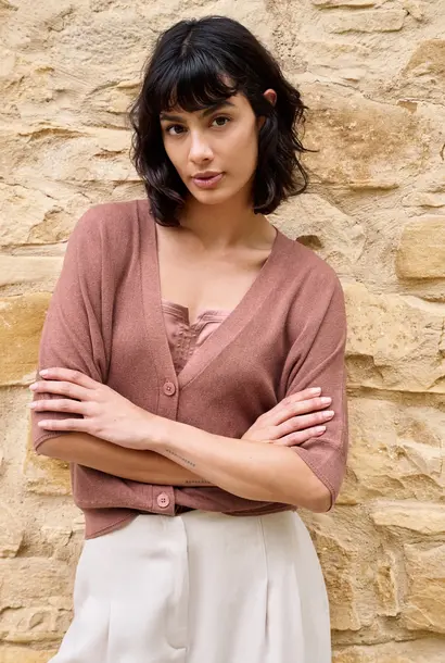 Vest 01-010157-605 burlwood pink melange