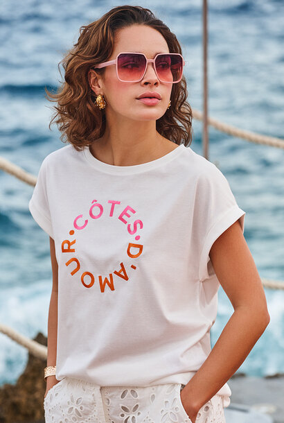 T-shirt HS26.05204 off white/pink