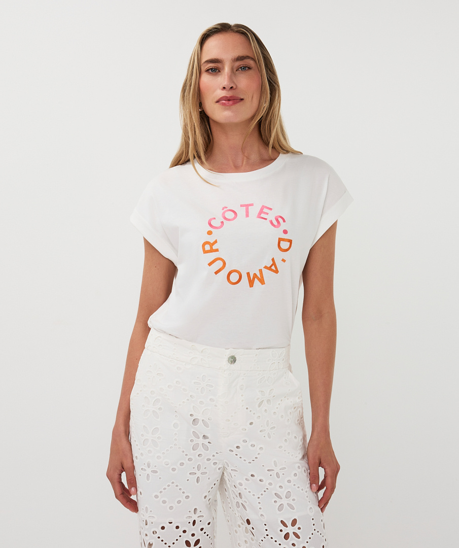 T-shirt HS26.05204 off white/pink-6