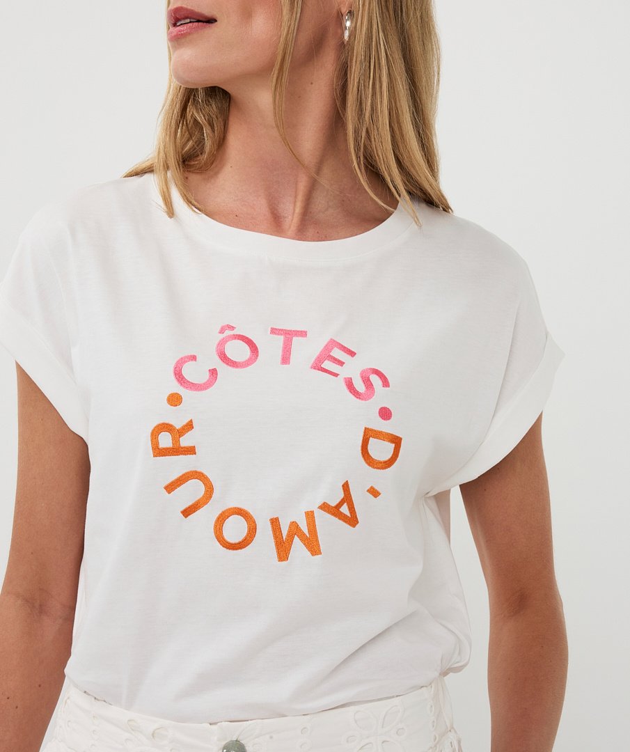 T-shirt HS26.05204 off white/pink-5