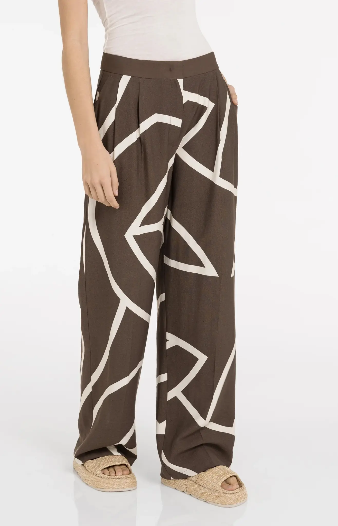 Broek 01-301260-605 chocolate martini brown dessin-5