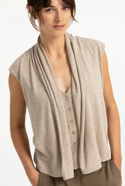 Vest 01-010176-608 pure cashmere grey melange