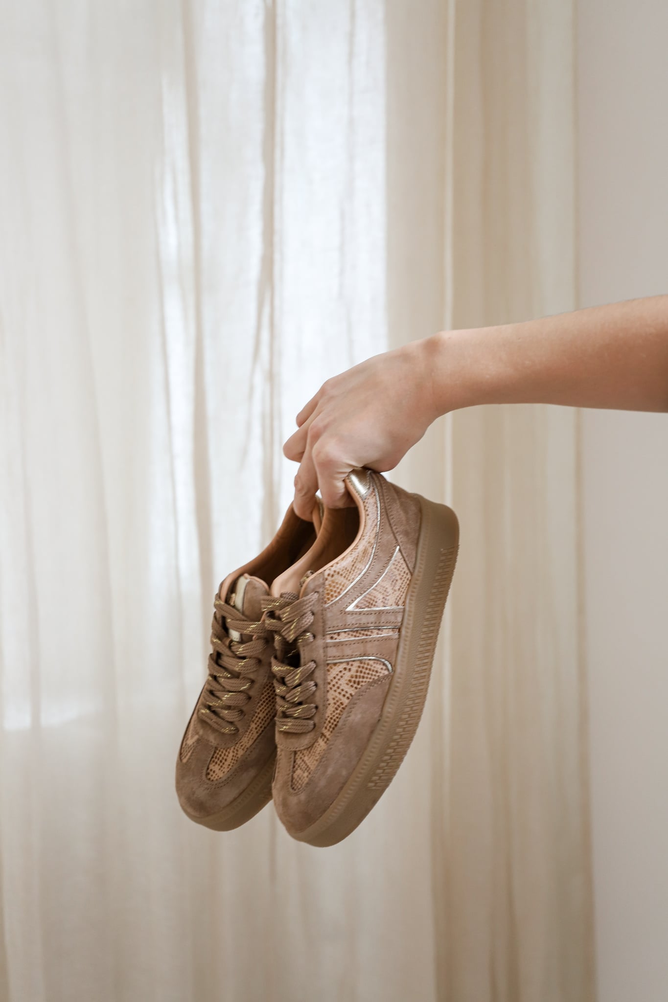 Sneaker Jilly-205 noce/gold/brush beige-1