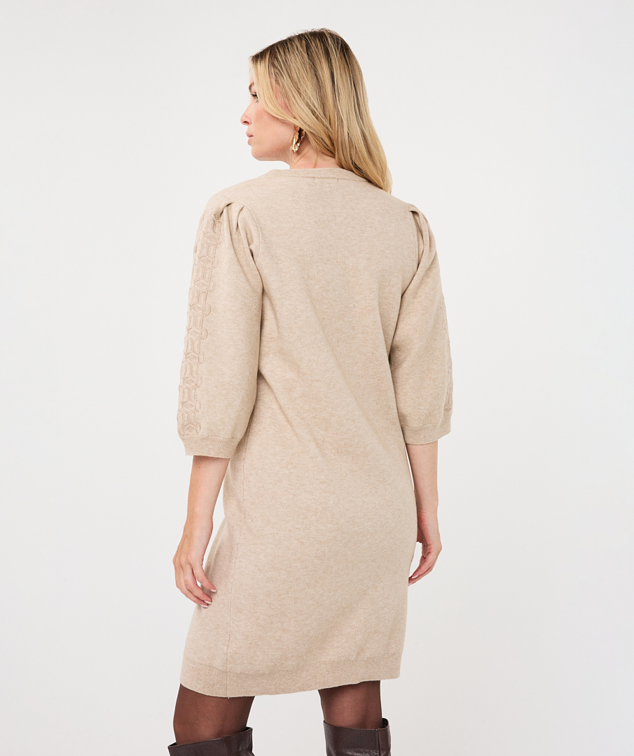 Jurk F26.07523 biscuit-6