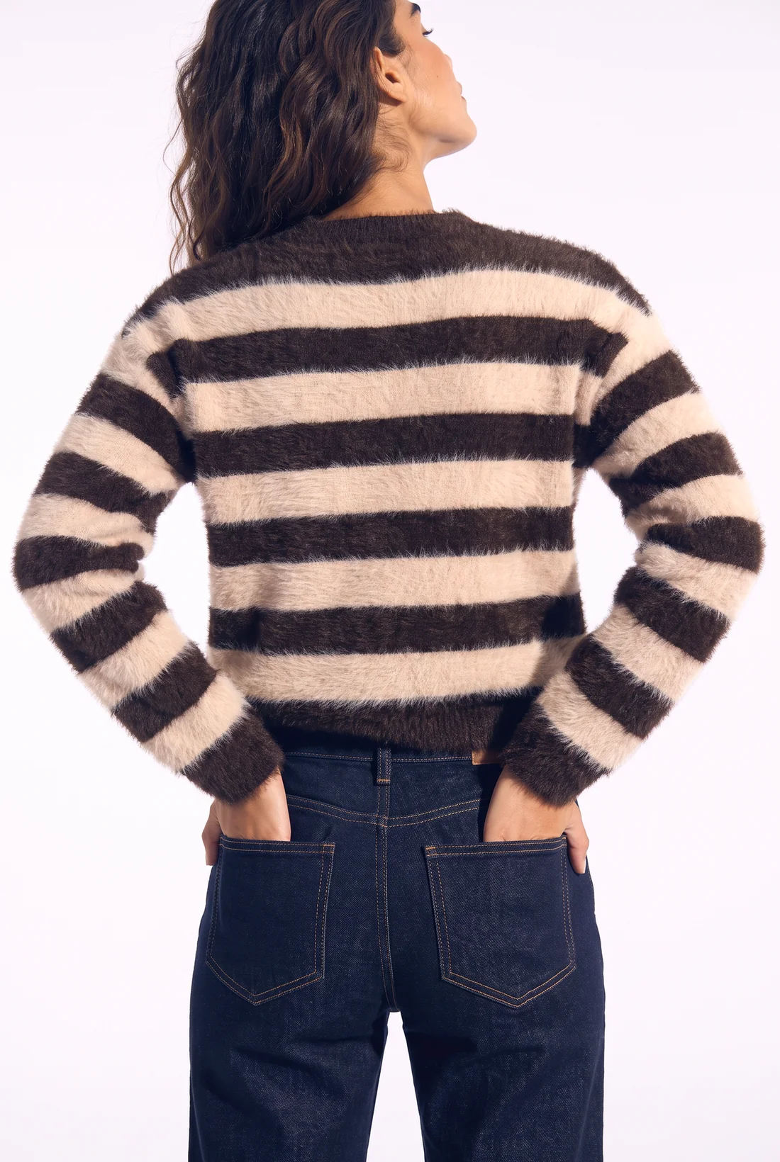 Trui Aurelia brown stripe-2