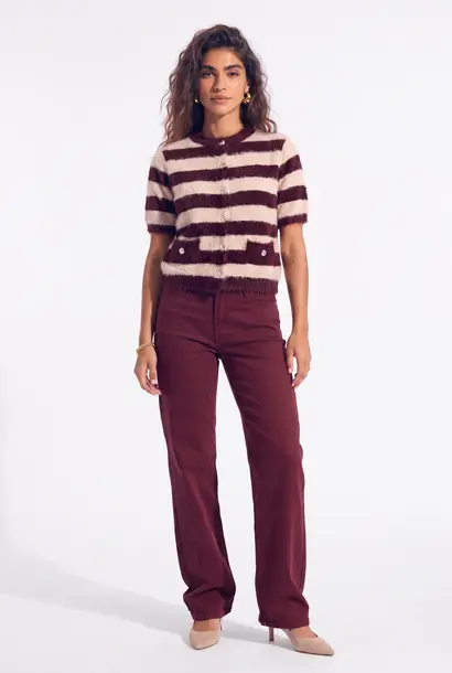 Jeans Sophie straight mauve wine