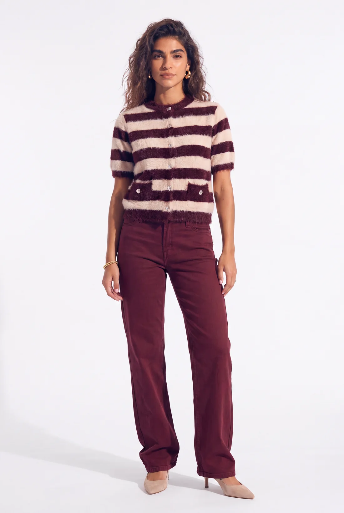 Jeans Sophie straight mauve wine-1