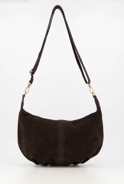 Tas Savina suede donkerbruin