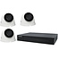 Hikvision 3xHikvision 2MP IP-Camera HWI-T221H + 1x4-poorts PoE Recorder HWN-4104MH-4P