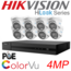 HiLook Complete doe-het-zelf-set Camera Recorder-kit 4 Megapixel ColorVu turret 1-8 camera's