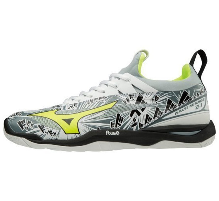 Mizuno Wave Mirage 2.1 wit geel handbalschoenen uni