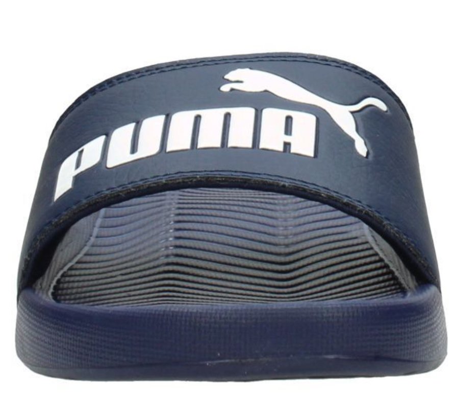 Puma Popcat badslippers blauw wit uni