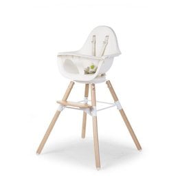 Childhome Childwood evolu ONE 80° stoel wit/naturel 2 in 1 + bumper