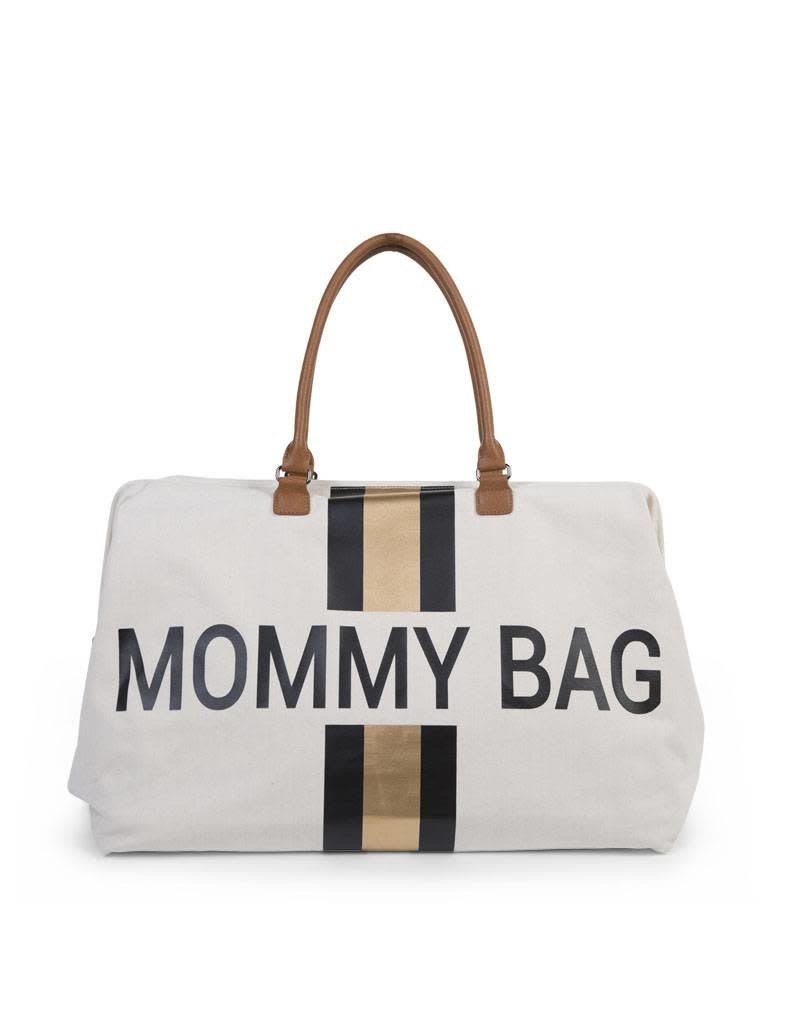 Childhome Childwheels mommy bag groot canvas off white black/gold