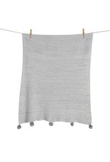 Quax Quax dekentje tricot pom pom grey