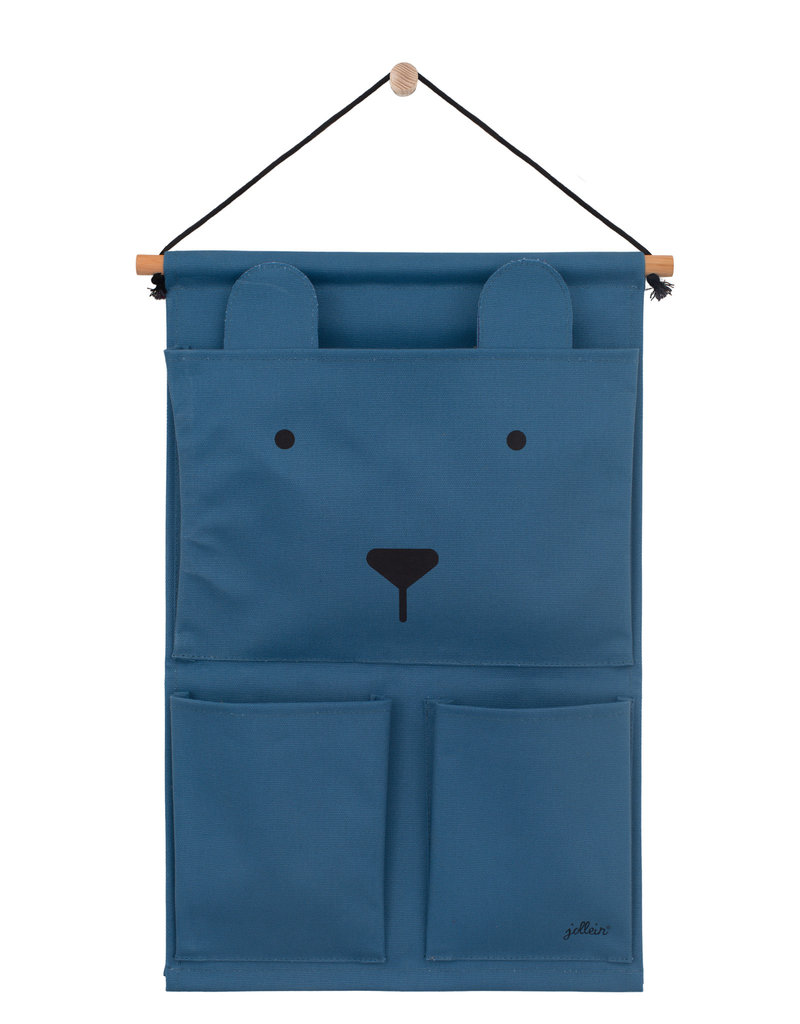 Jollein Jollein Wandorganizer Canvas Animal club steel blue