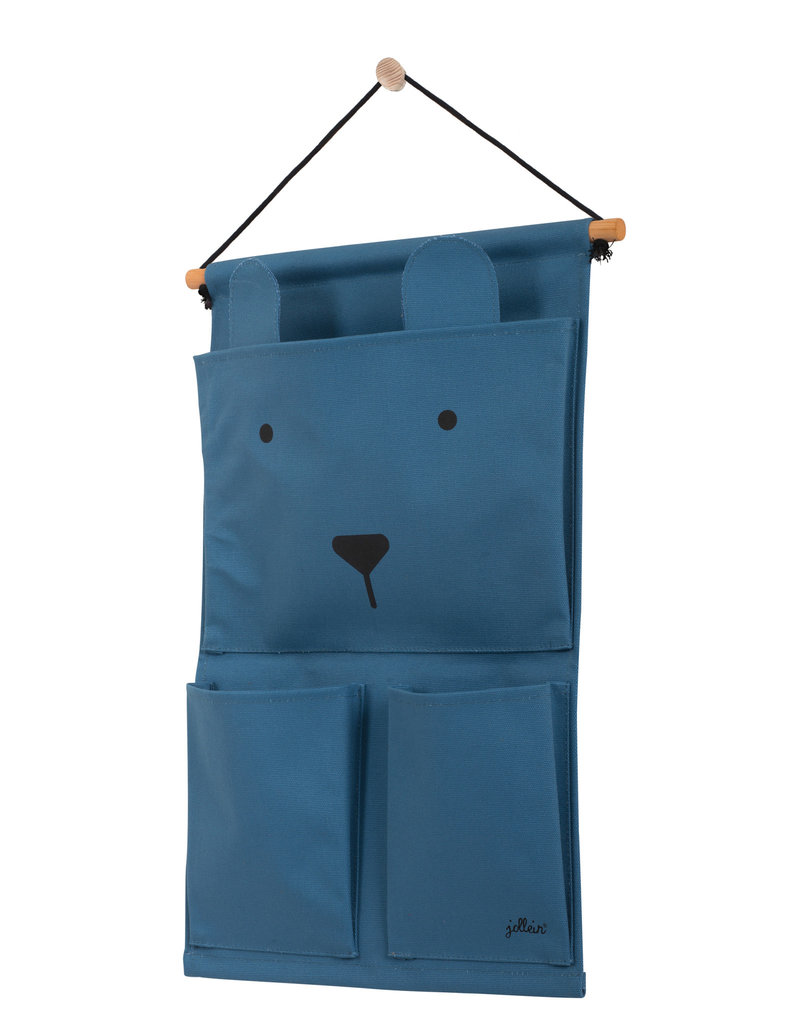 Jollein Jollein Wandorganizer Canvas Animal club steel blue