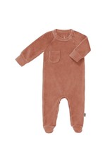 Fresk Fresk pyjama met voetjes velours Ash rose