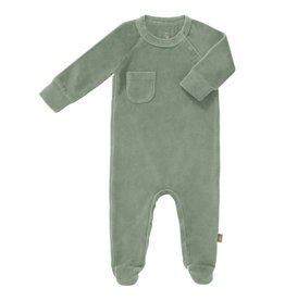 Fresk Fresk pyjama met voetjes velours Forest green