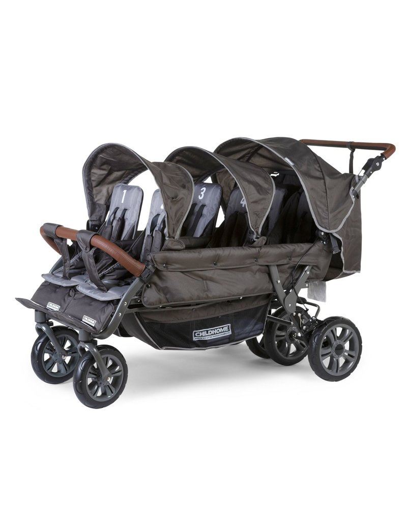 Childhome Childhome six seater buggy + autobrake 6 kinderen antraciet