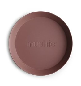 Mushie Mushie Plate Round Woodchuck set