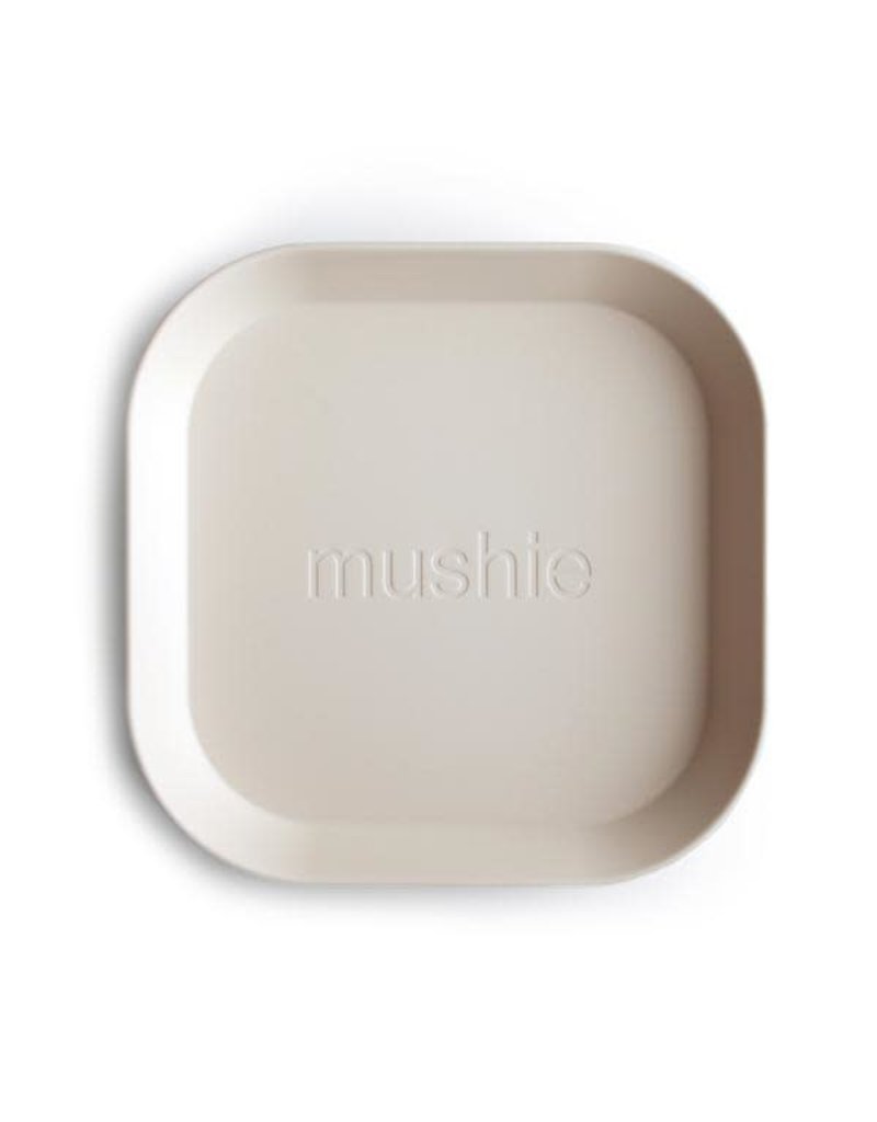 Mushie Mushie Plate Square Ivory set