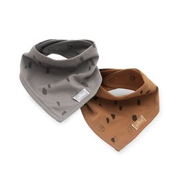 Jollein Jollein Slab Bandana Spot Storm grey/caramel2pack